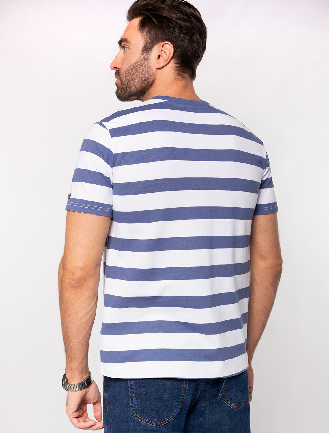 ст. цена1490руб.! VILATTE Футболка U49.032светло-синий - белый