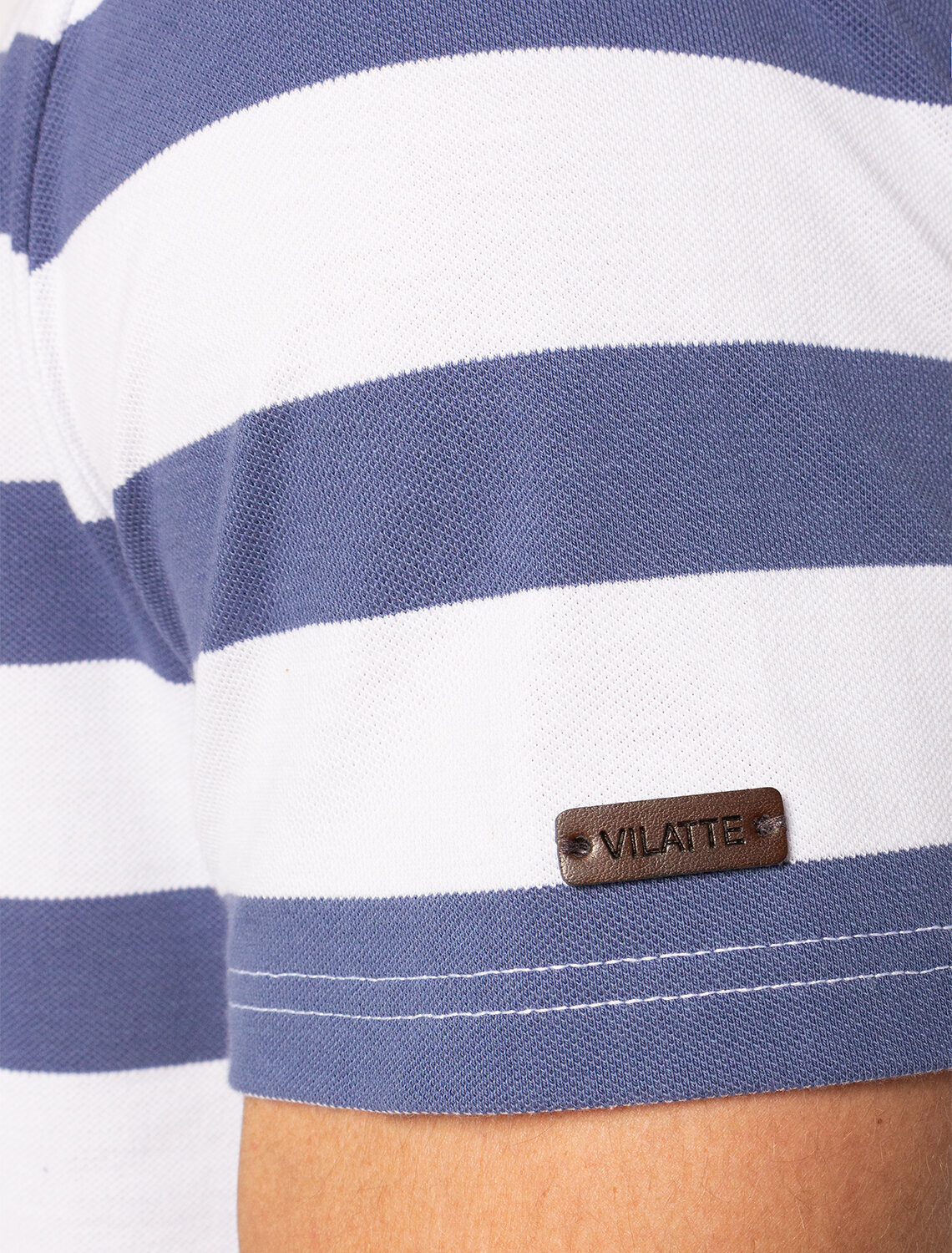 ст. цена1490руб.! VILATTE Футболка U49.032светло-синий - белый