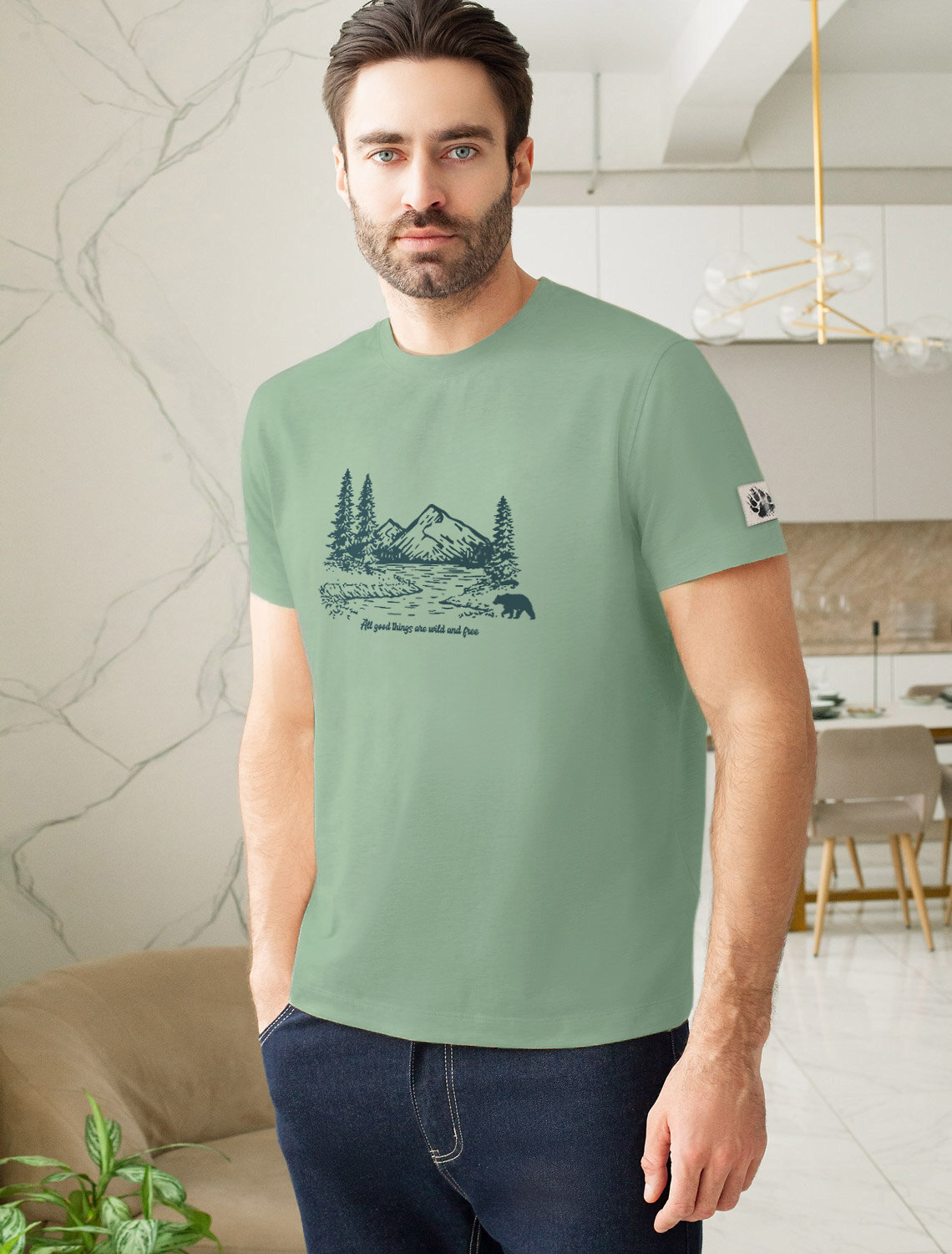 ст. цена1390руб.! VILATTE Футболка U49.045св.оливковый_outdoor