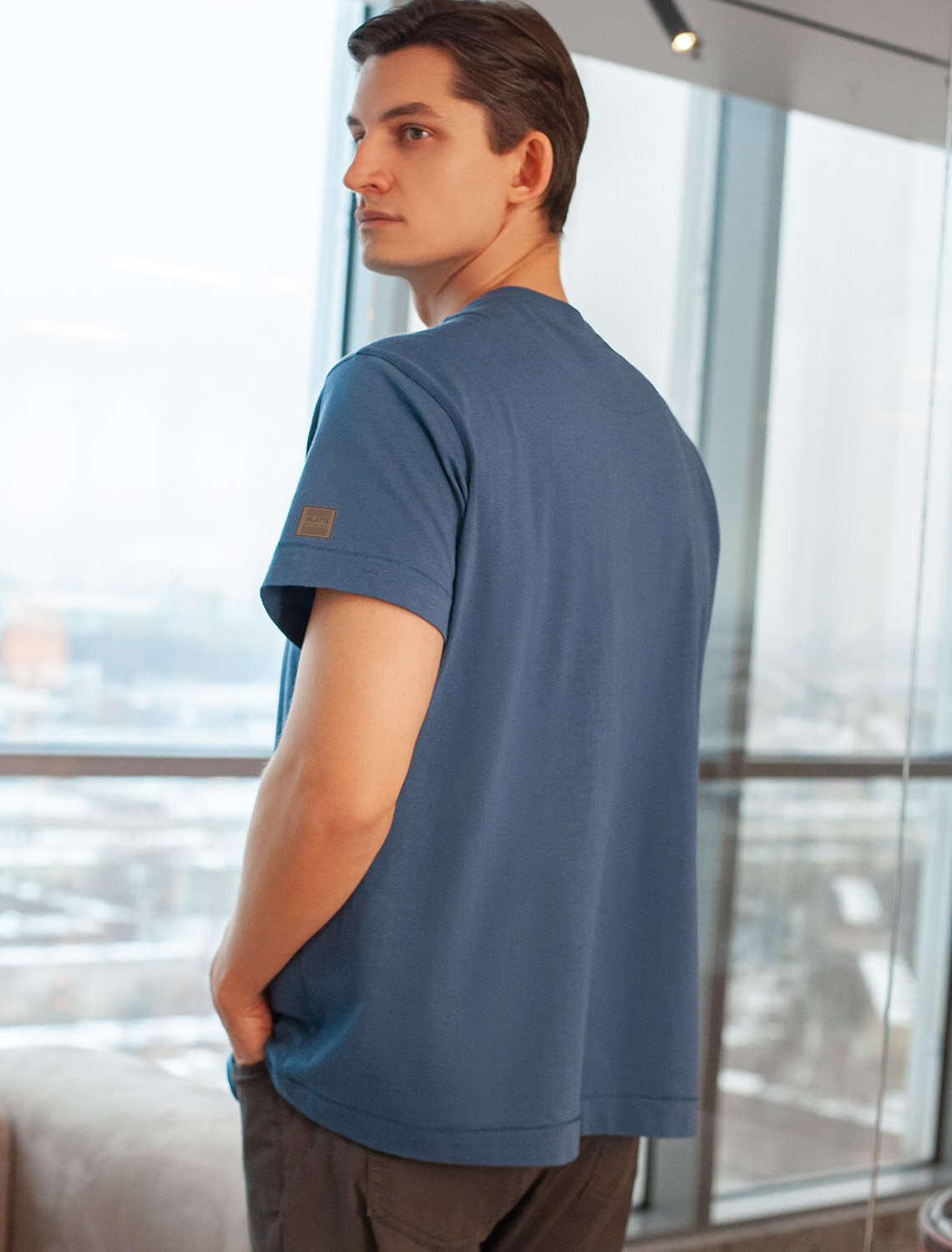 ст. цена1290руб.! VILATTE Футболка U49.040св.синий