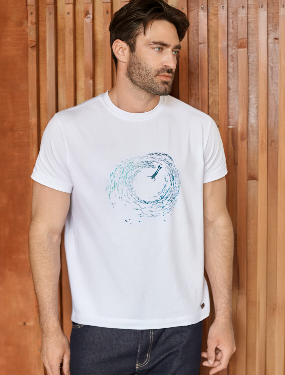 ст. цена1390руб.! VILATTE Футболка U49.045белый_ocean