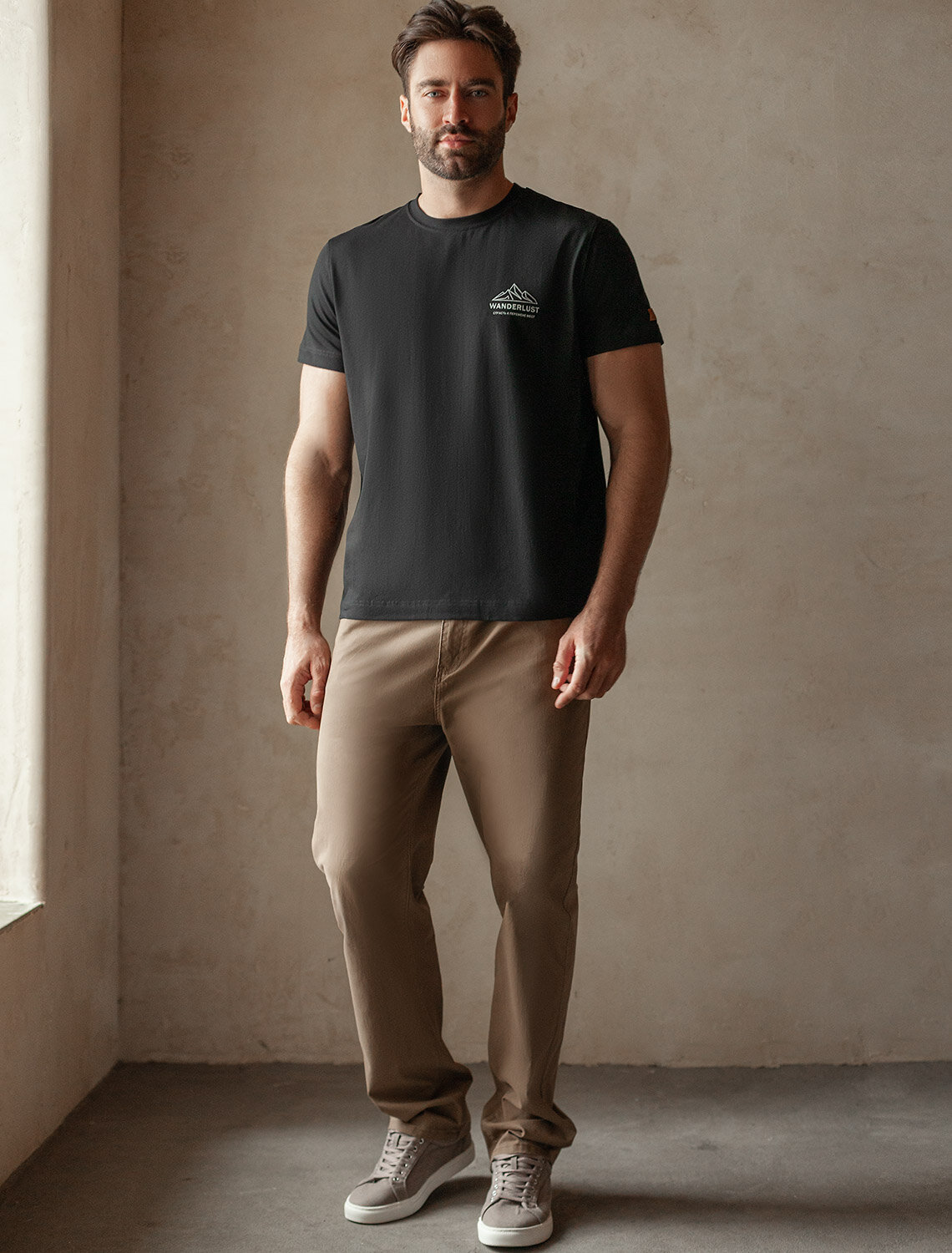 ст. цена1390руб.! VILATTE Футболка U49.045черный_wanderlust