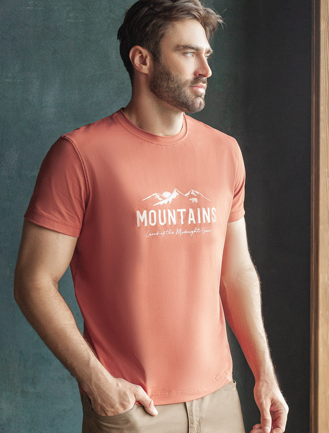 ст. цена1390руб.! VILATTE Футболка U49.045кирпичный_горы