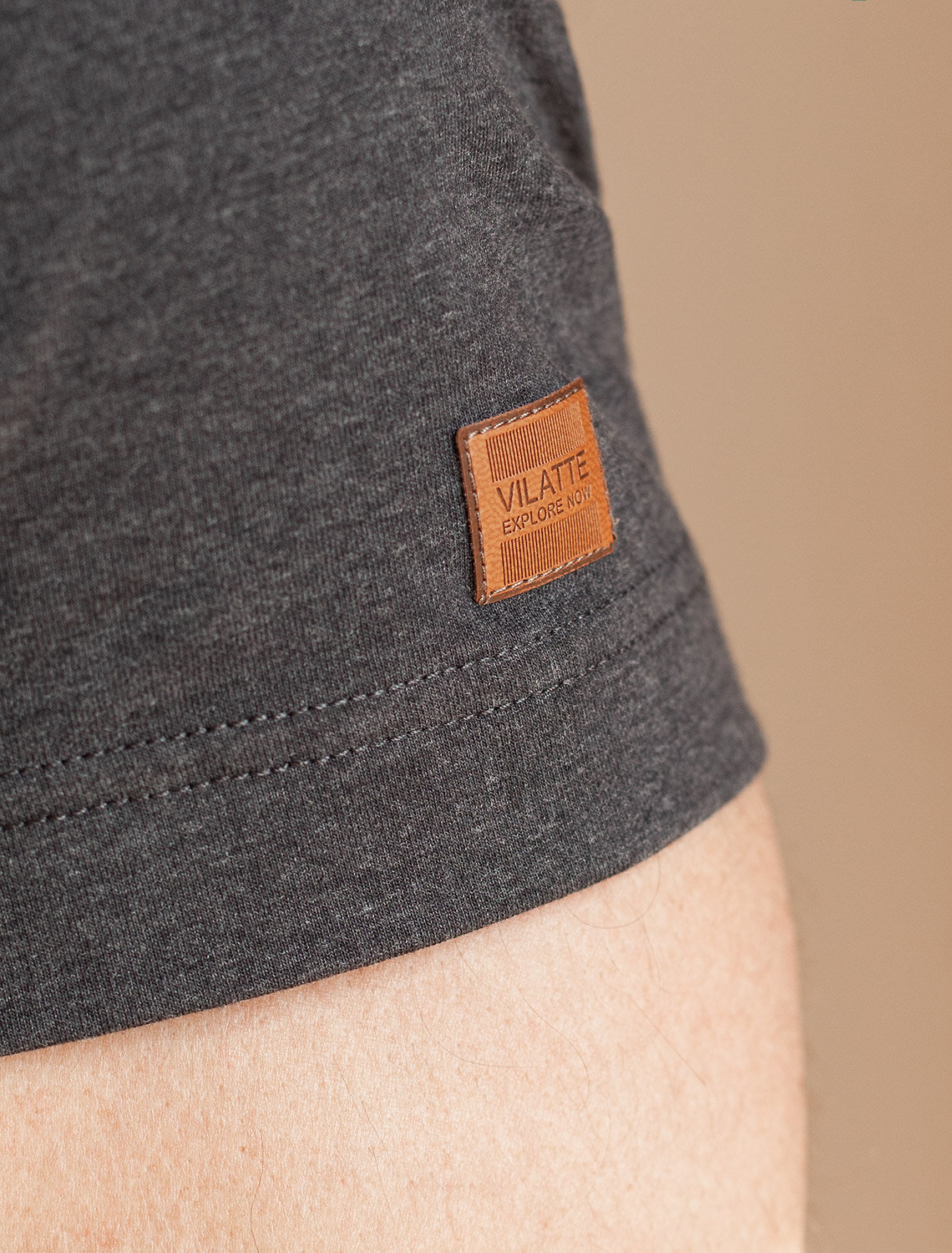 ст. цена1390руб.! VILATTE Футболка U49.045т.серый меланж_regatta