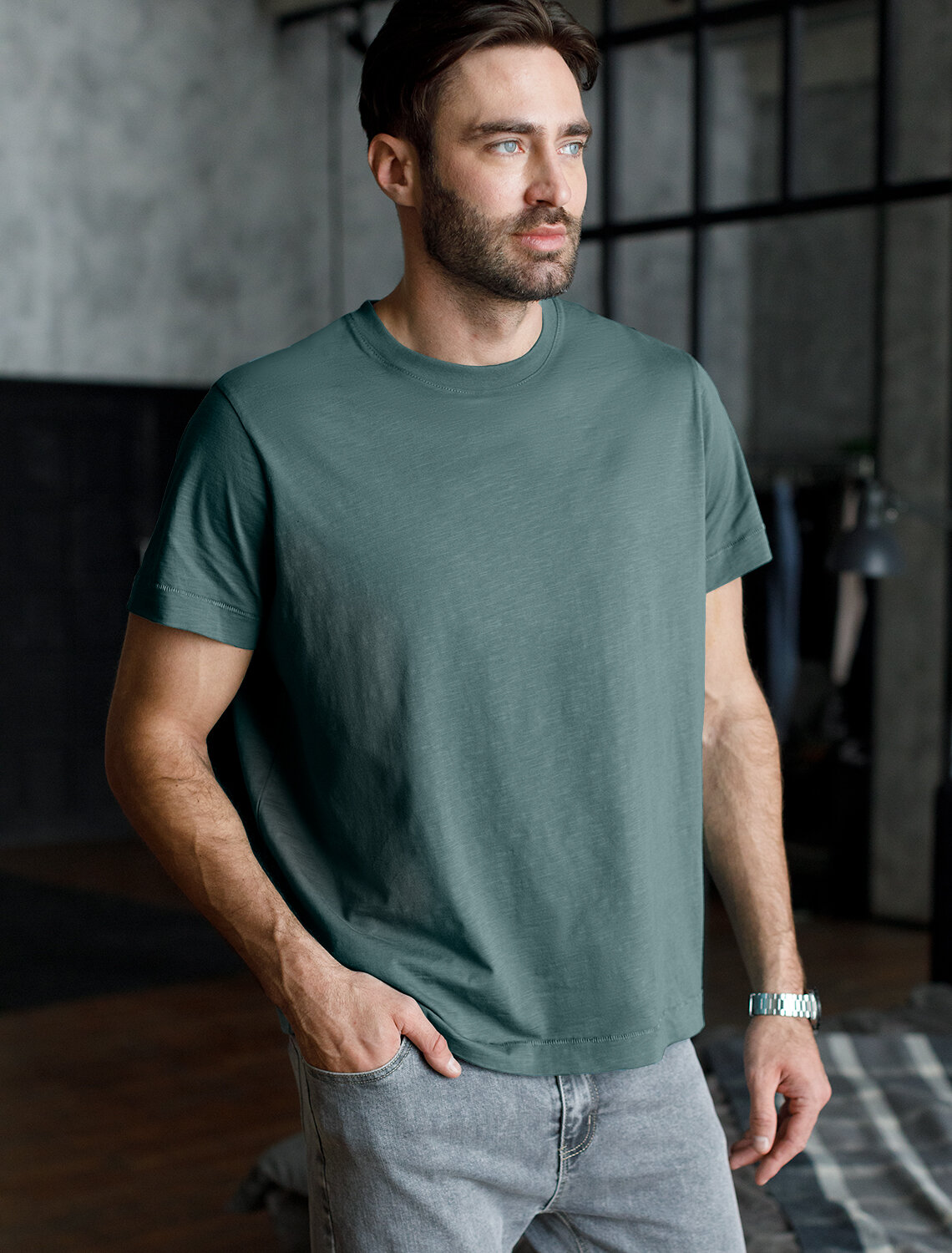 ст. цена1290руб.! VILATTE Футболка U49.040полынь