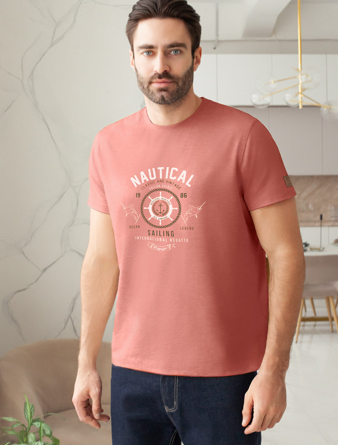 ст. цена1390руб.! VILATTE Футболка U49.045коралловый_regatta