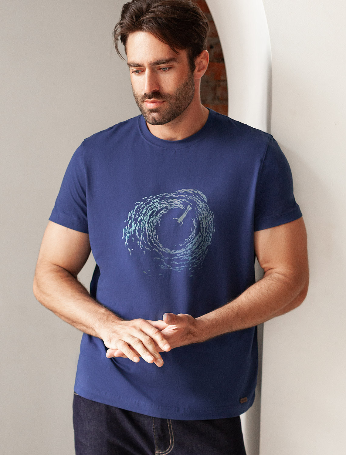 ст. цена1390руб.! VILATTE Футболка U49.045т.синий_ocean