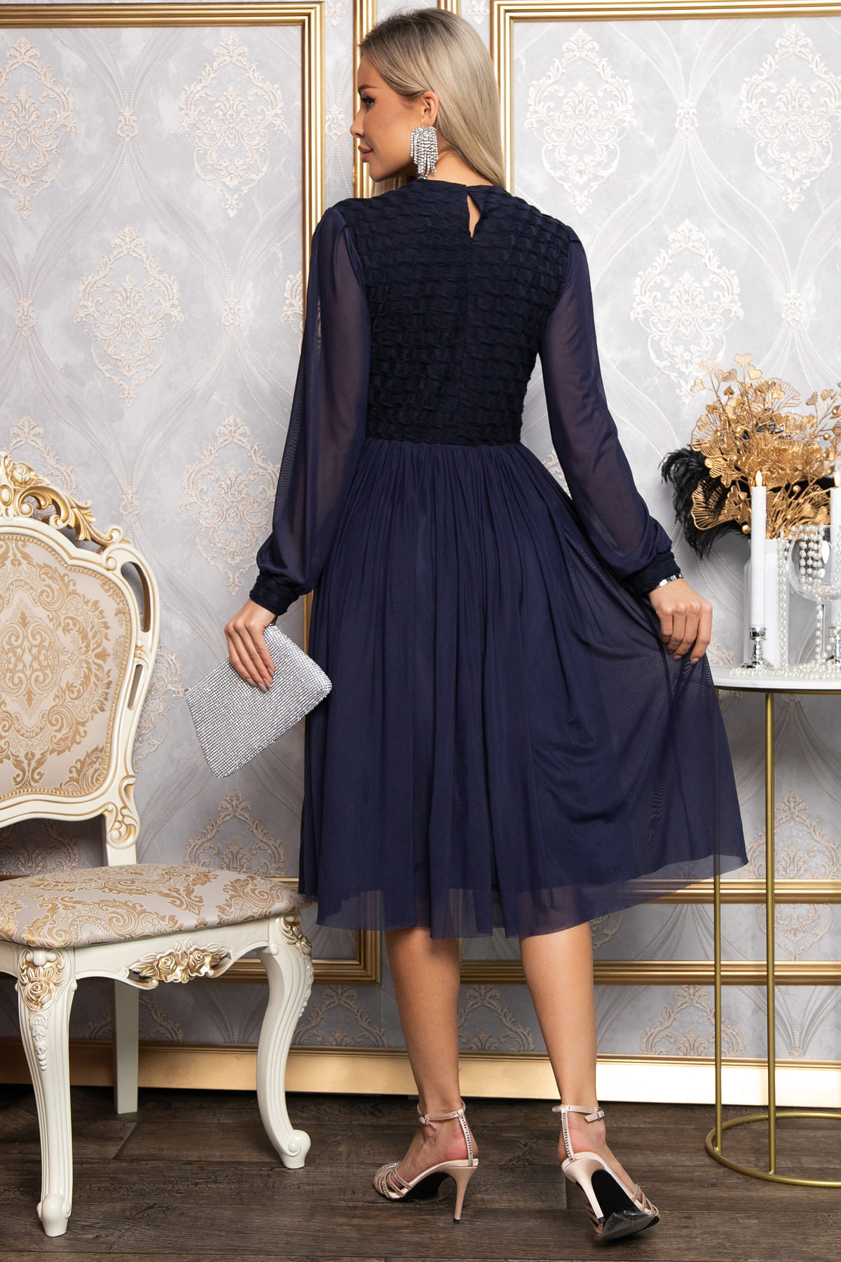 Платье Игра теней (синее) П14860-3М