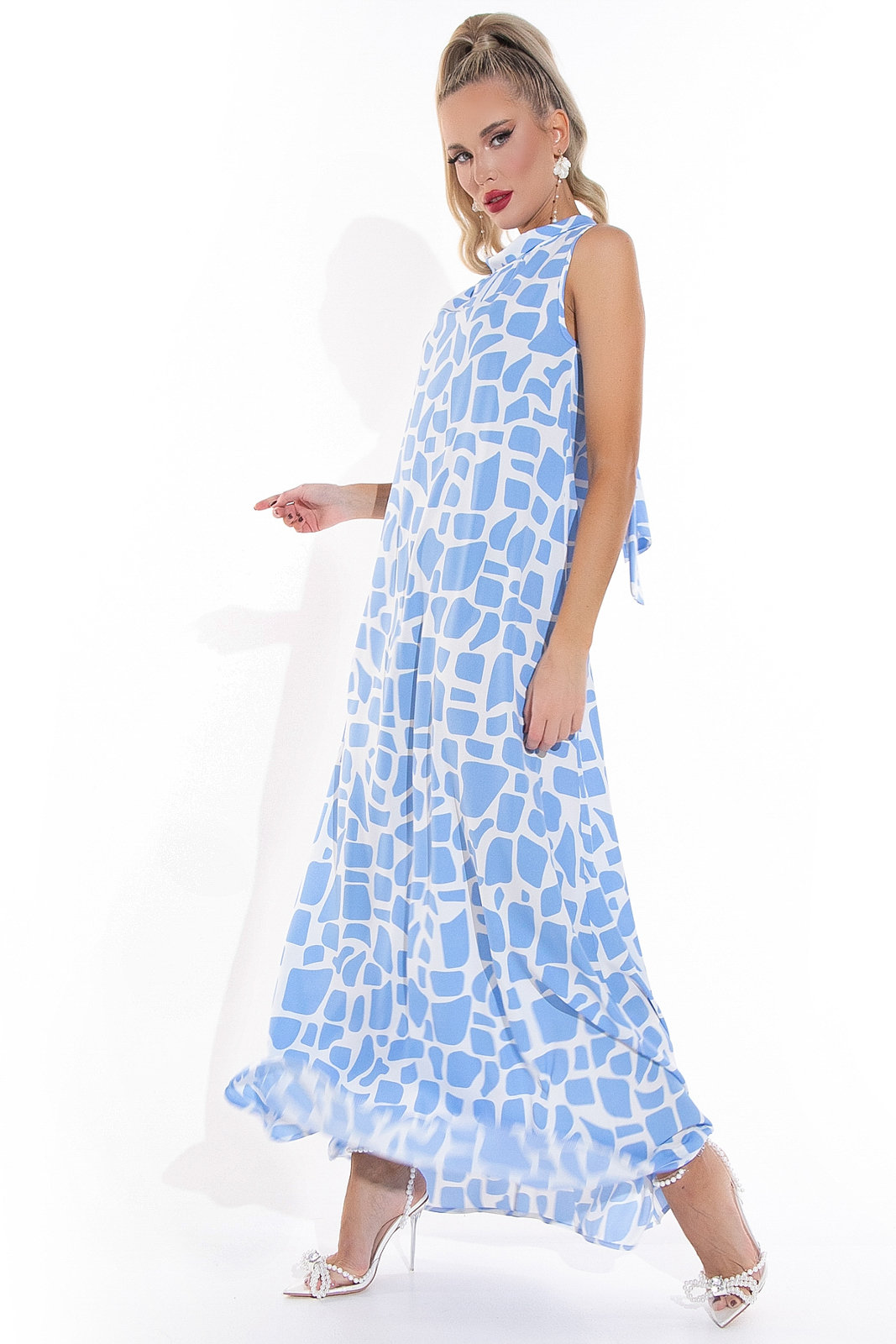 Платье Милания (камни/голубой)
