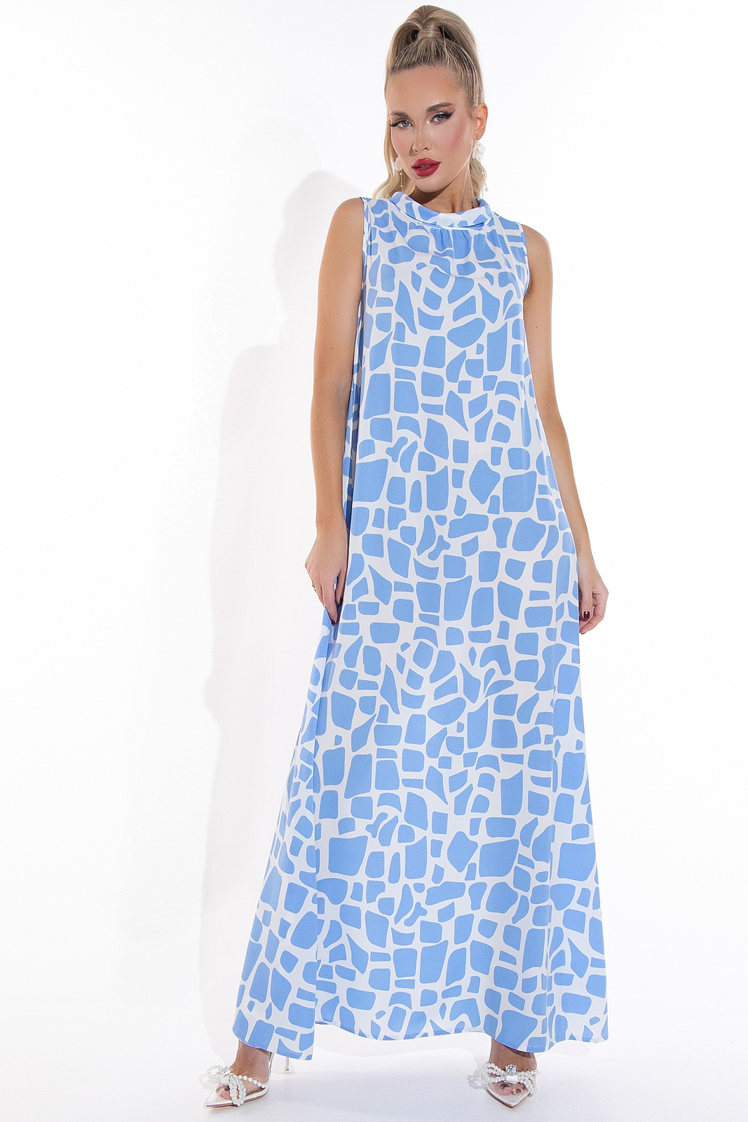 Платье Милания (камни/голубой)