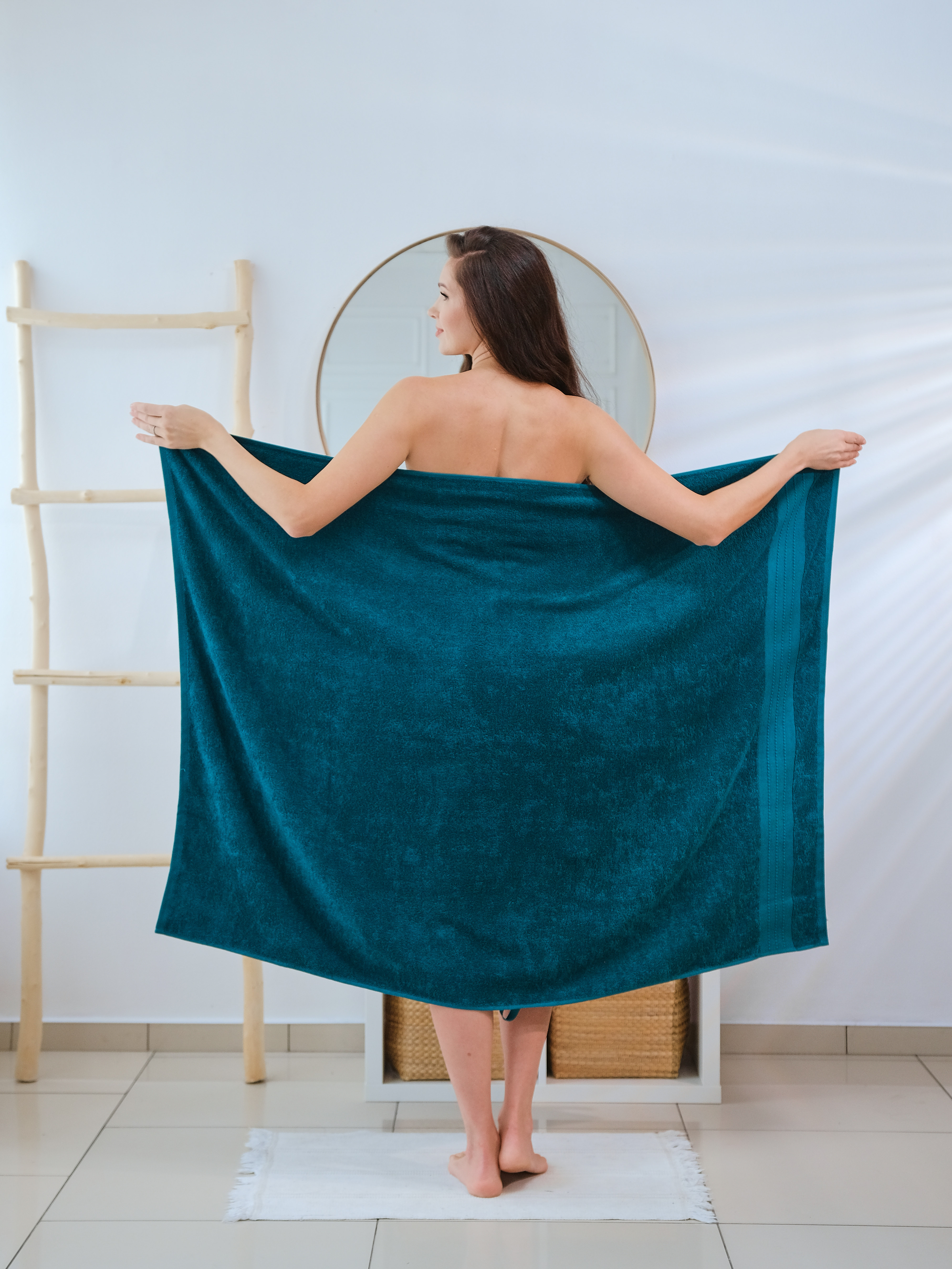 Полотенце махровое Кай 100*140 Реноме, 19-5217 темно-зеленый