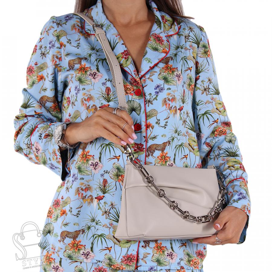 Сумка женская кожаная 2201168VG l.gray Vitelli Grassi/20