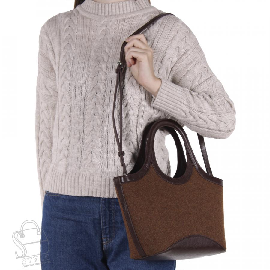 Сумка женская кожаная 56082BD brown Baidou/30