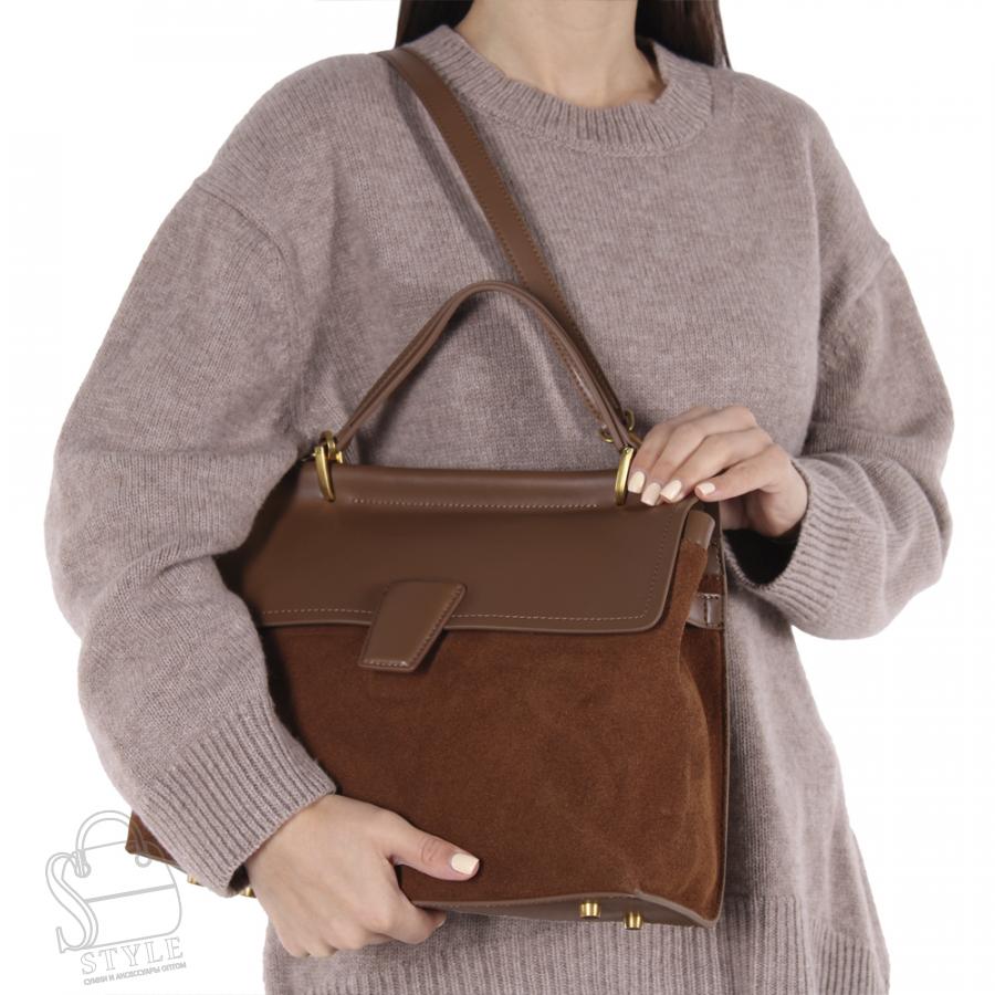Сумка женская кожаная 68870BDAA brown Baidou/30