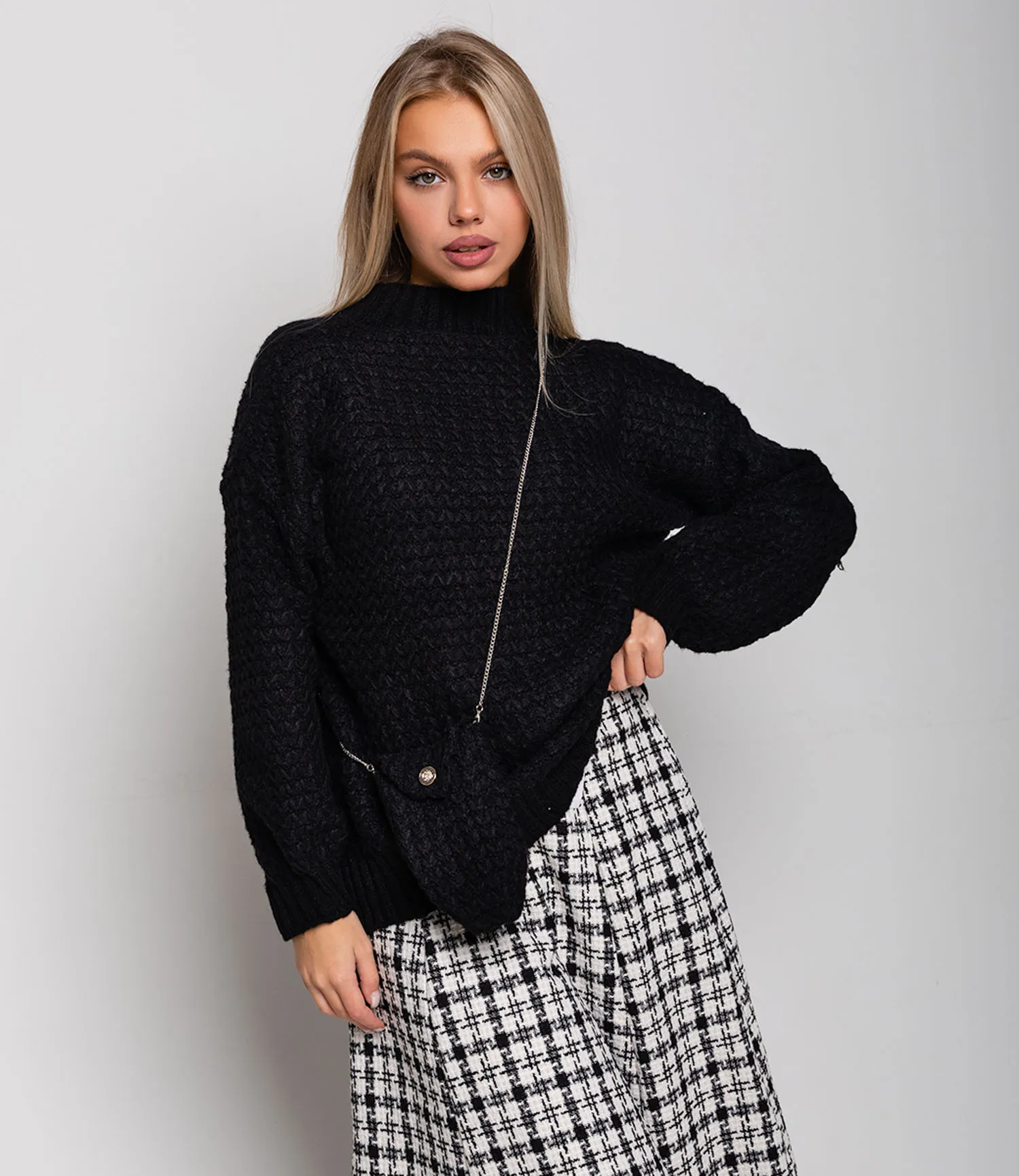 ст. цена860руб.! Свитер #КТ512, чёрный