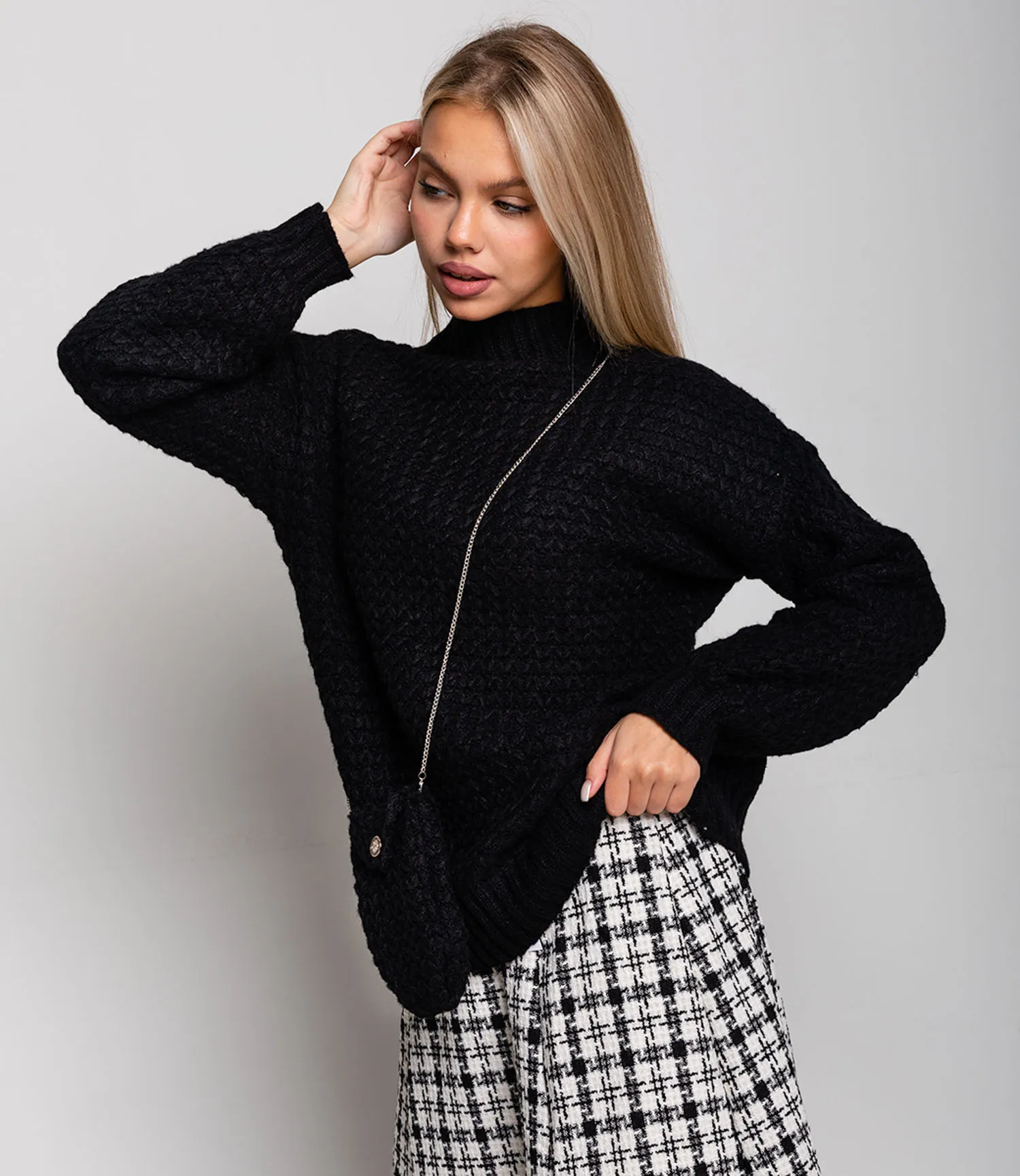 ст. цена860руб.! Свитер #КТ512, чёрный