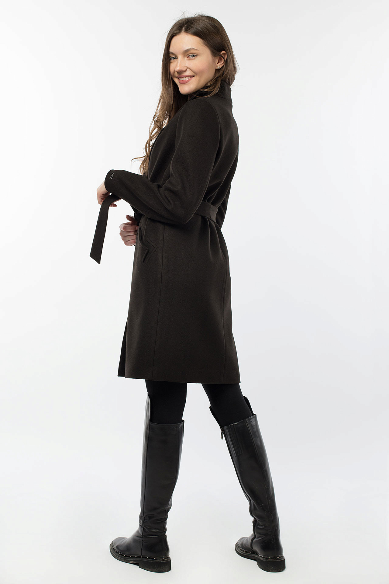 01-10540 Пальто женское демисезонное (пояс)