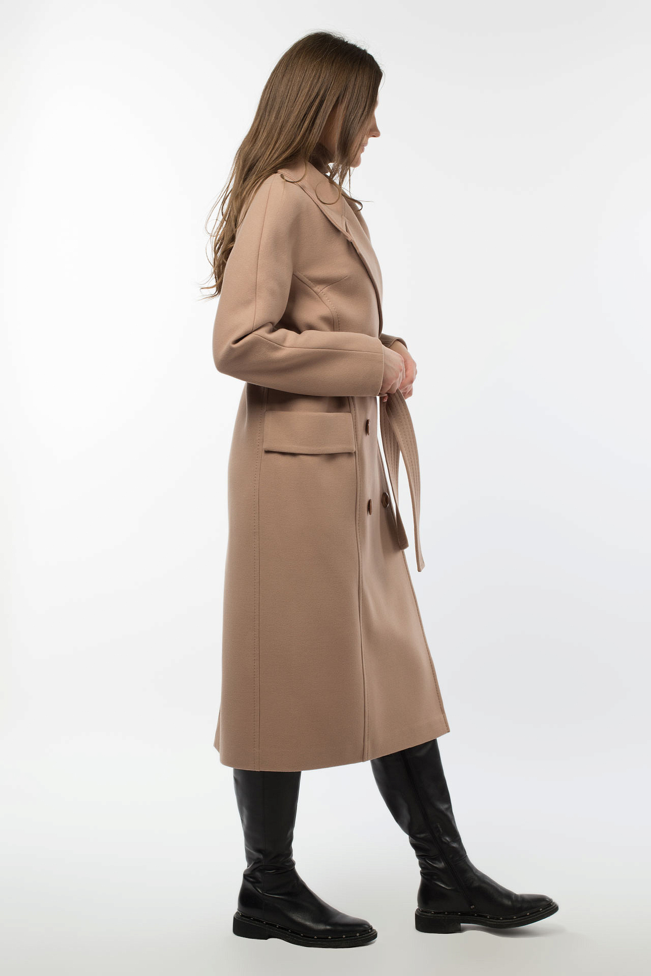 01-10517 Пальто женское демисезонное (пояс)