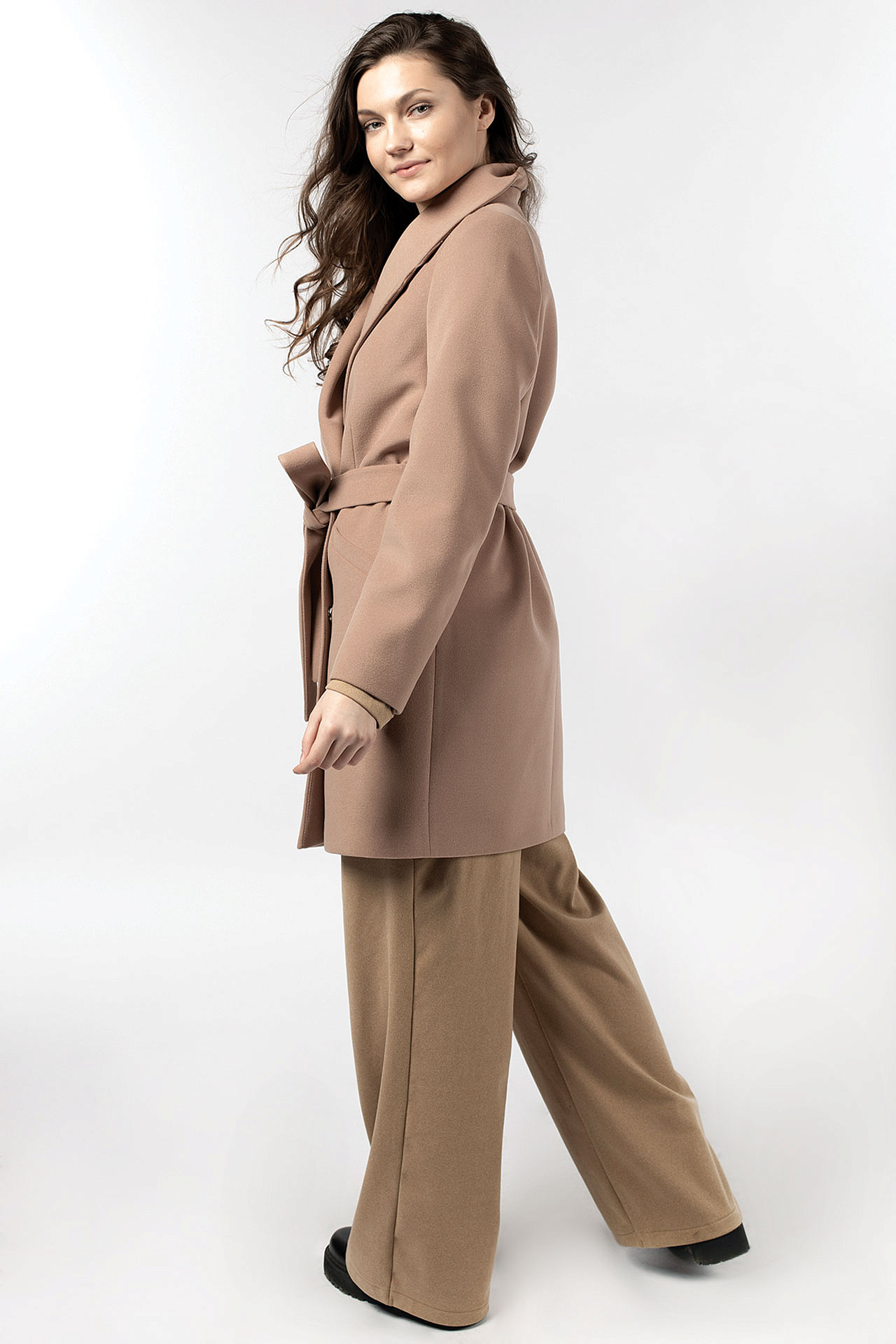 01-10316 Пальто женское демисезонное (пояс)