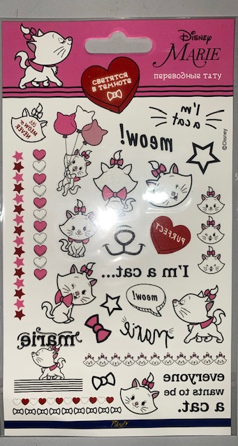 Светящиеся наклейки-тату переводные 110*200 (Кошечка Мари – 21)