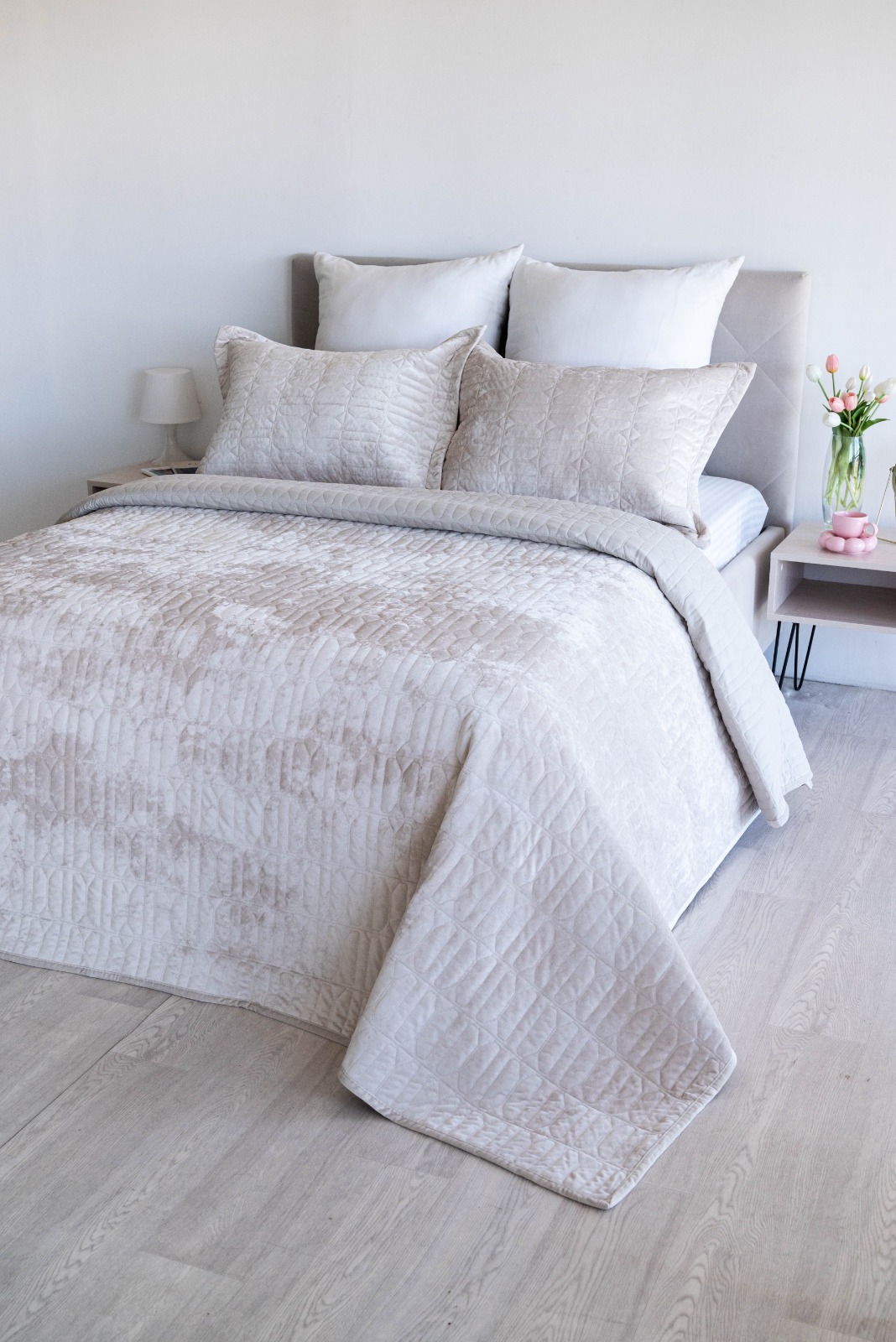 Покрывало ультрастеп Style с наволочками 50*70-2шт п/э Марианна, 02, светло-бежевый