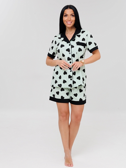 Женский костюм К-133(К) / Мятный (сердечки)