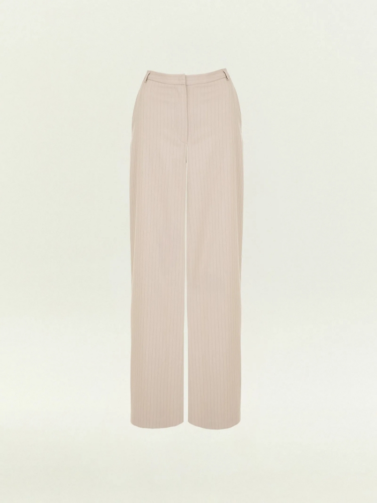 Брюки широкого кроя в полоску ,
63% полиэстер, 35% вискоза, 2% эластан ,