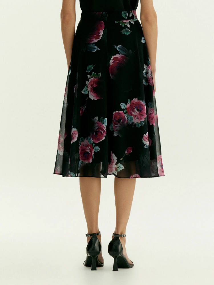 Юбка миди из шифона с цветочным принтом ,
100% полиэстер ,