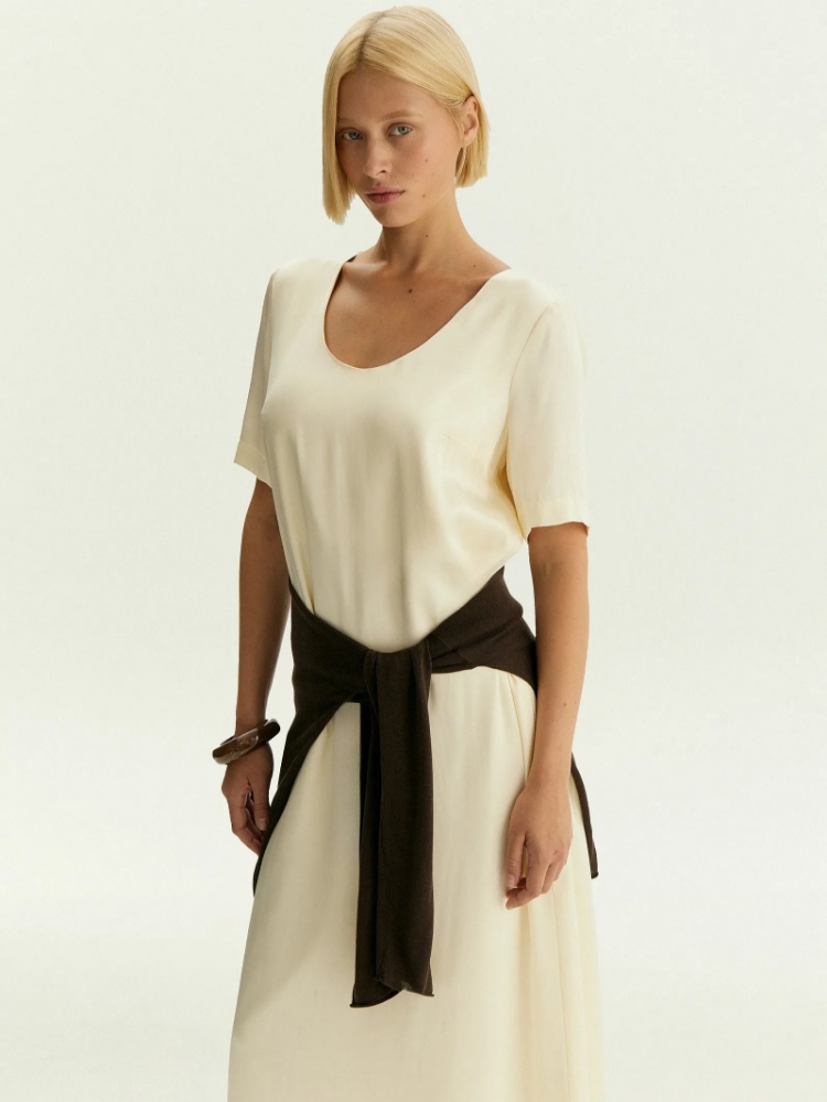 Платье миди из 100% вискозы ,
100% вискоза ,