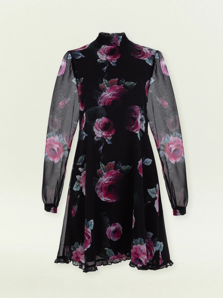 Платье мини из шифона с цветочным принтом ,
100% полиэстер ,