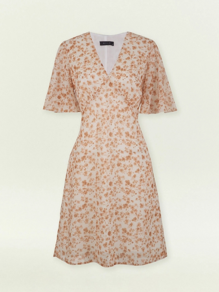 Платье мини из шифона с цветочным принтом ,
100% полиэстер ,