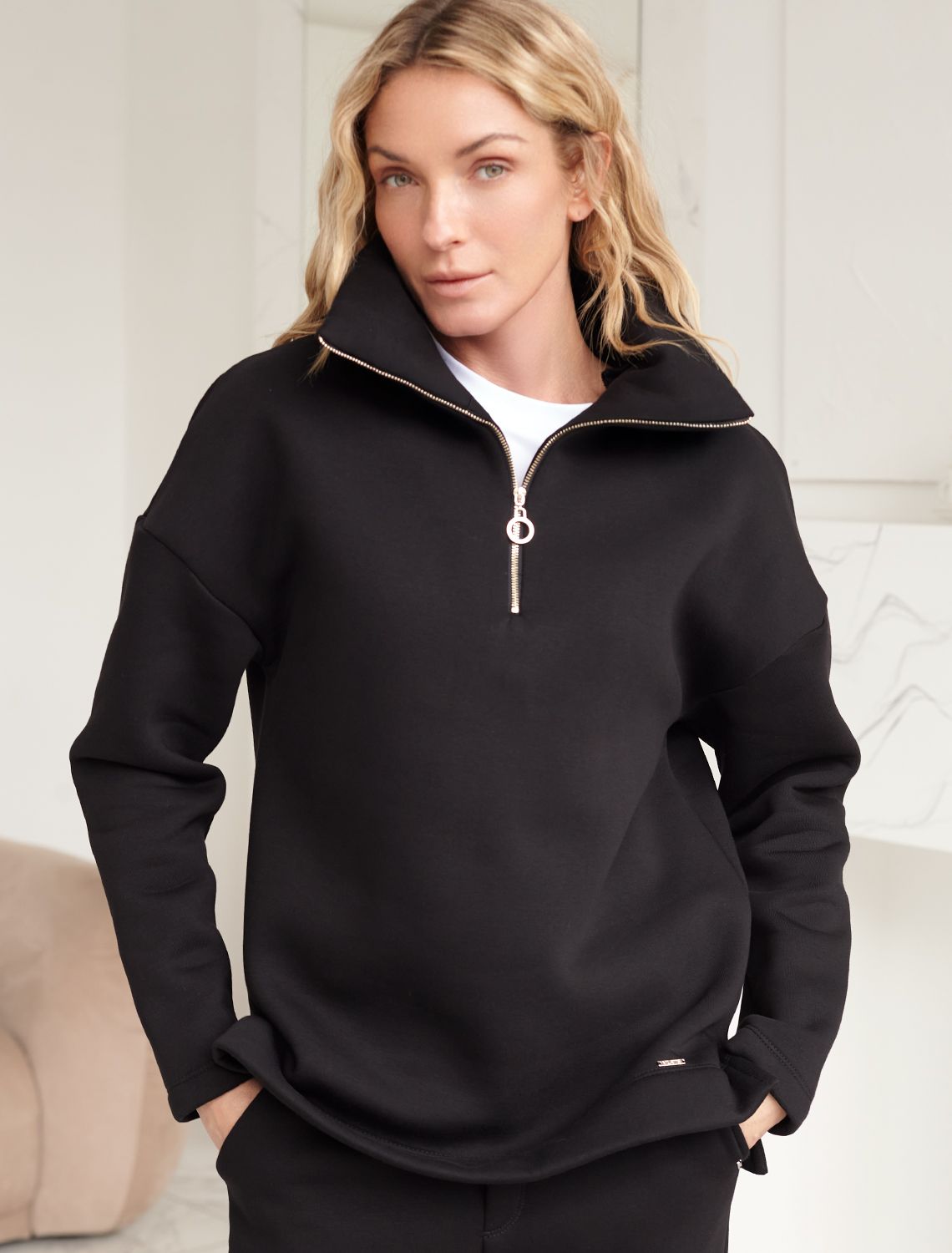 Джемпер из премиального футера трехнитки с начесом