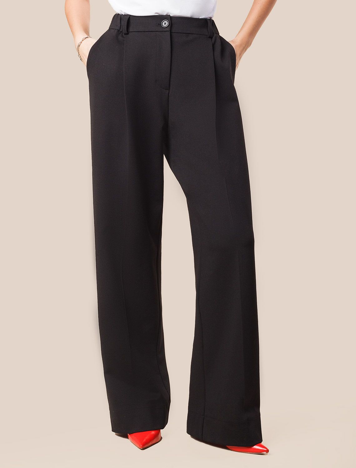 Брюки-палаццо на резинке сзади из джерси