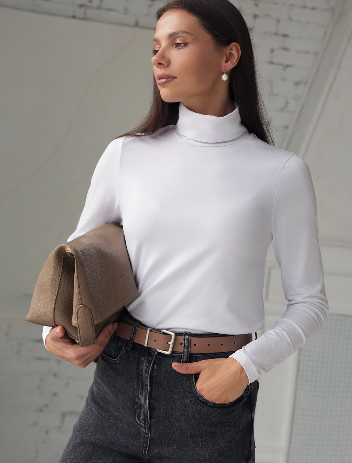 Водолазка из премиального хлопка с эластаном