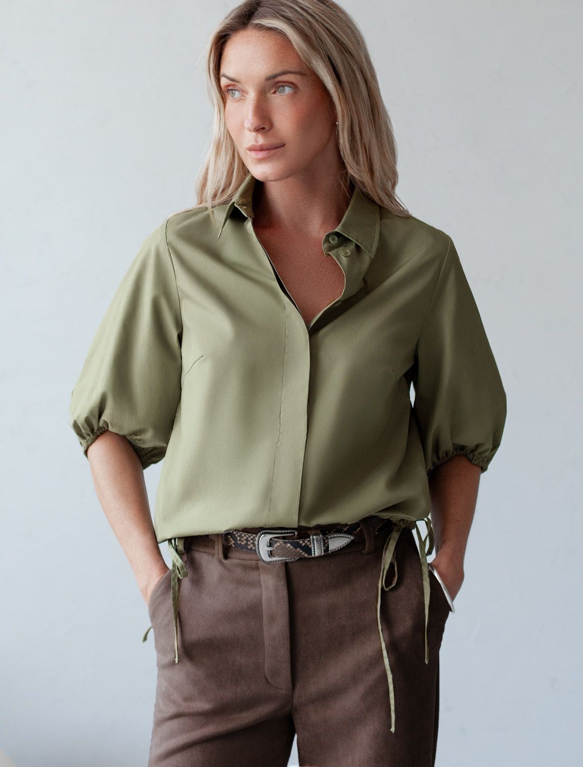 Блузка из легкого хлопкового поплина