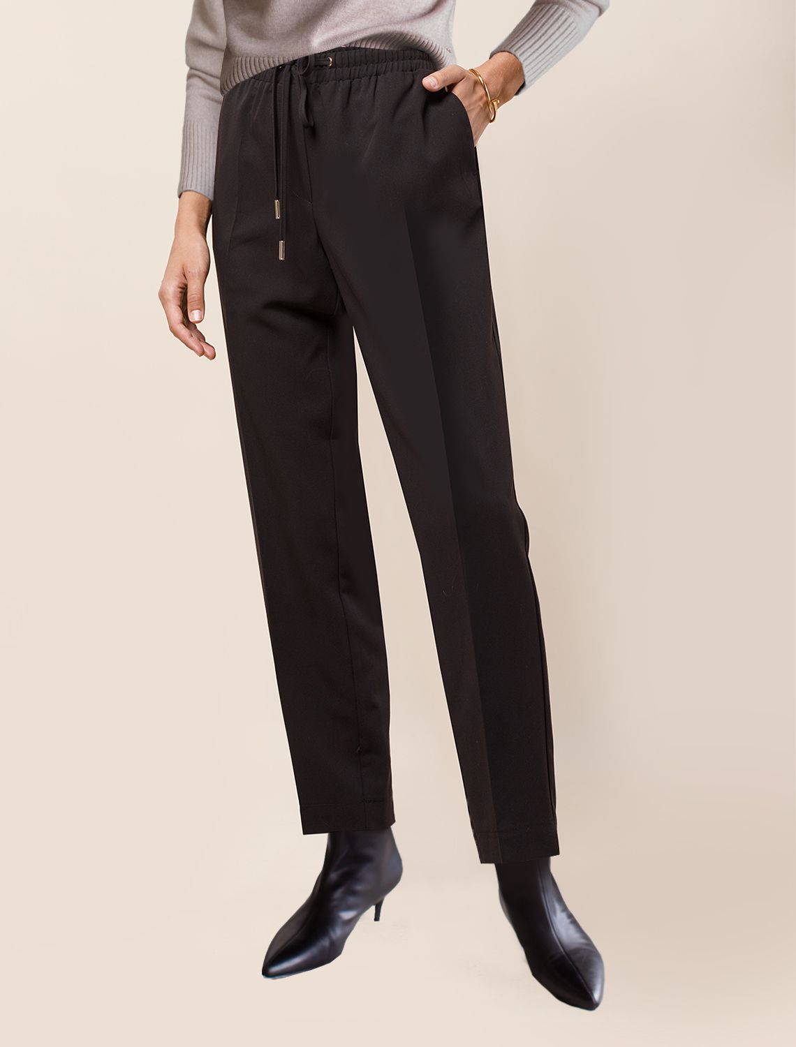 Брюки с поясом на резинке из поливискозы с эластаном