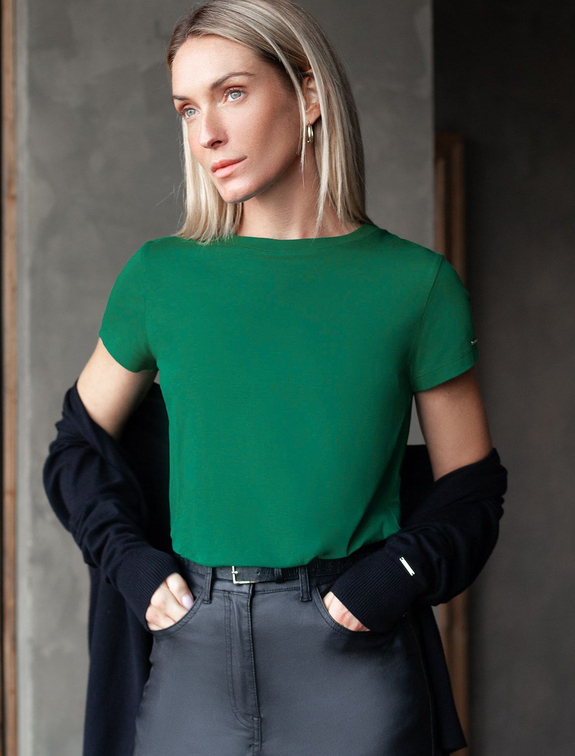 Футболка из премиального хлопка с эластаном