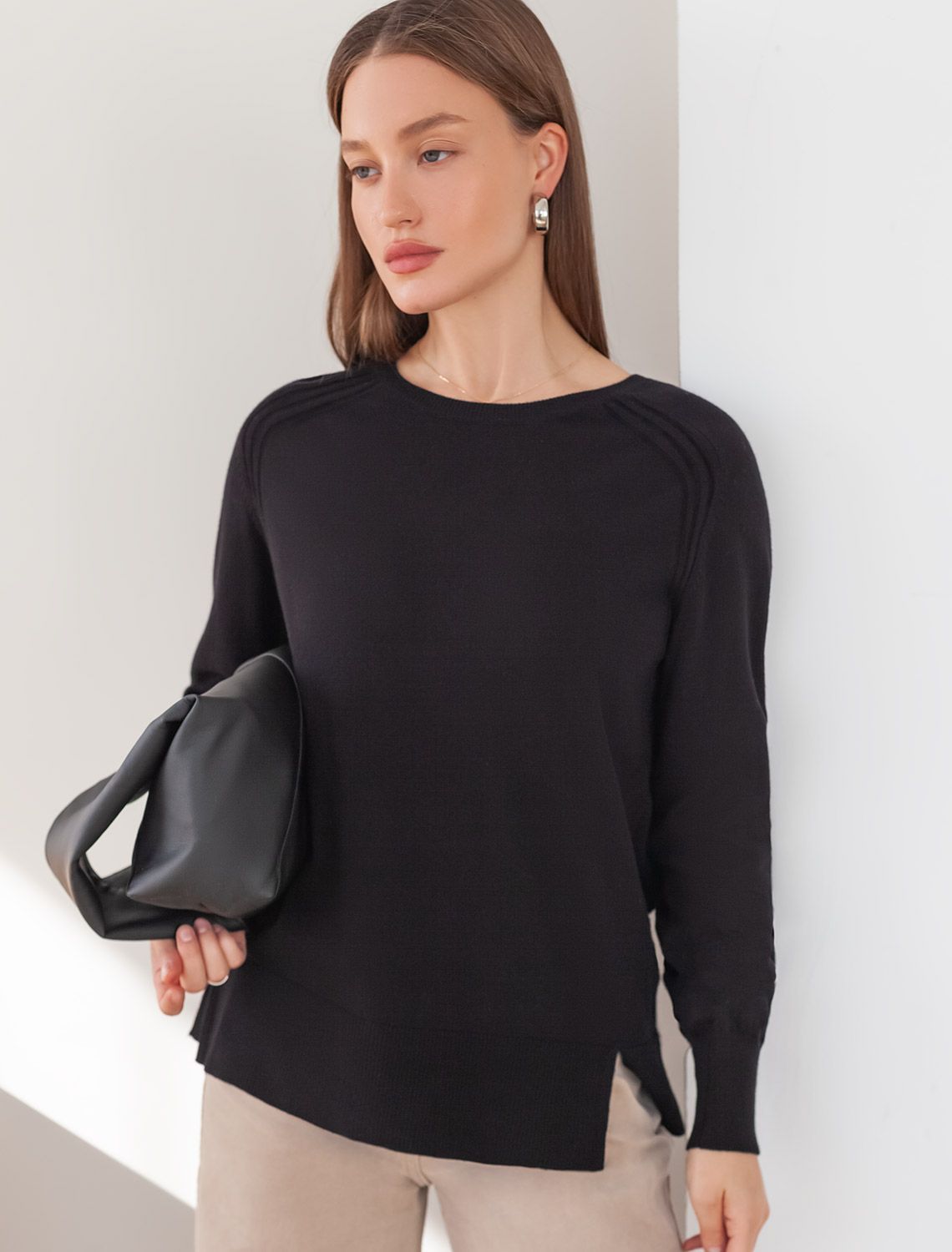 Джемпер тонкой вязки из хлопка с кашемиром