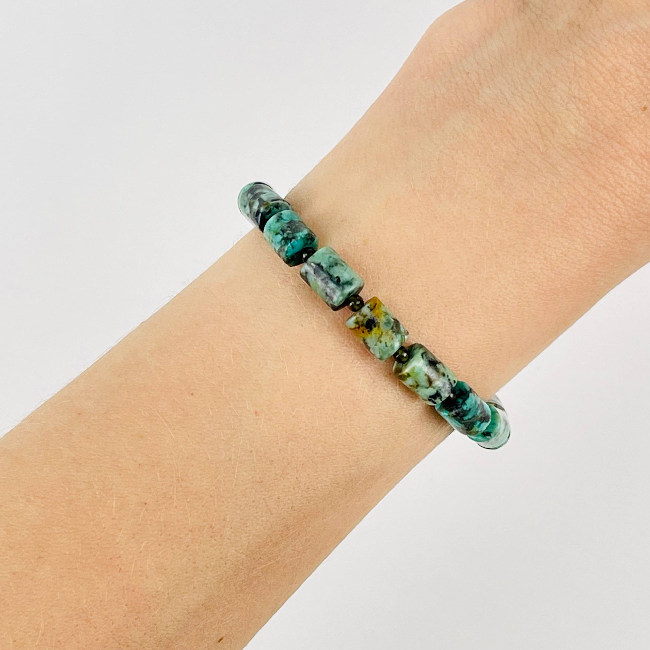 Радуга Самоцветов Браслет из Хризоколлы и Обсидиана