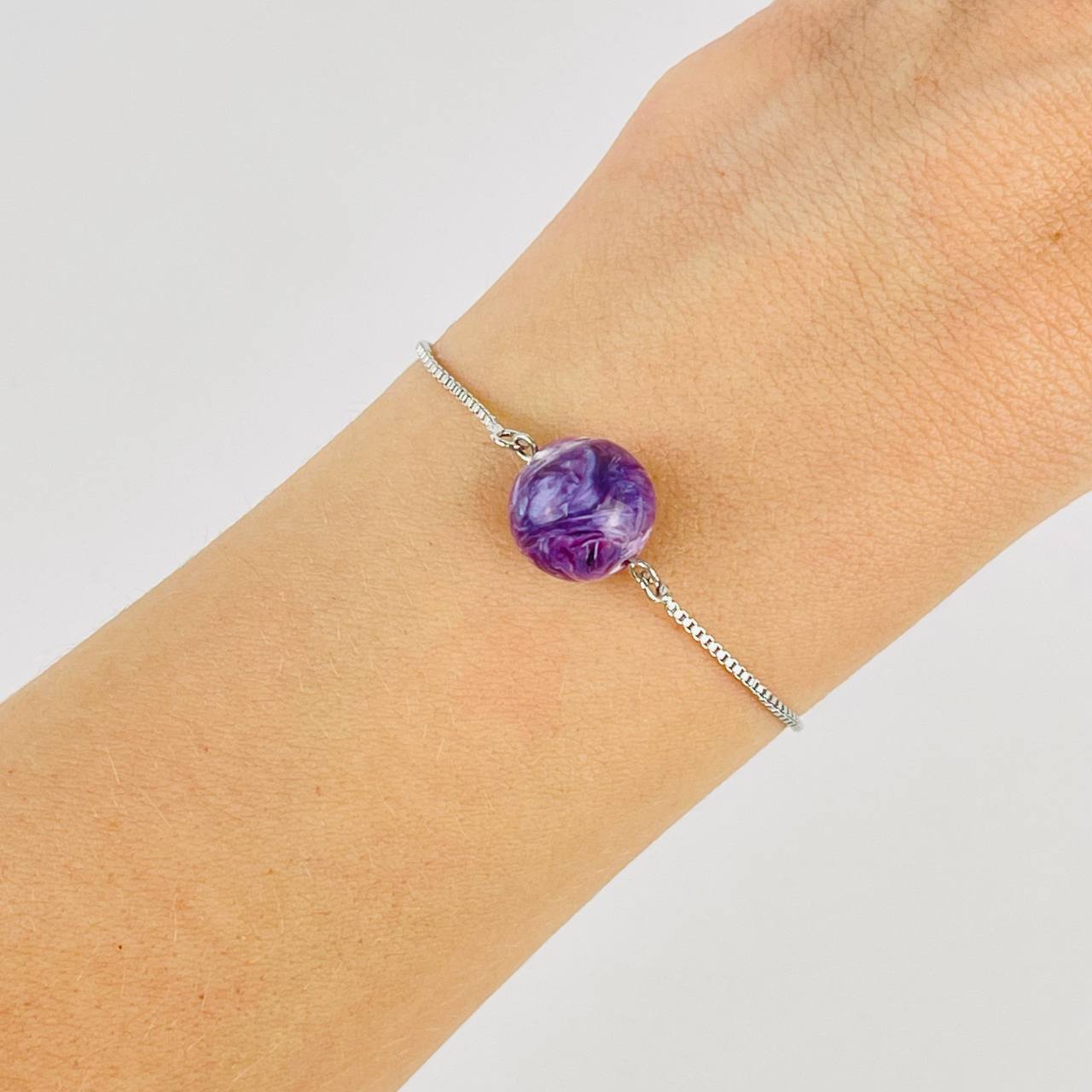 Радуга Самоцветов Браслет регулируемый с Чароитом