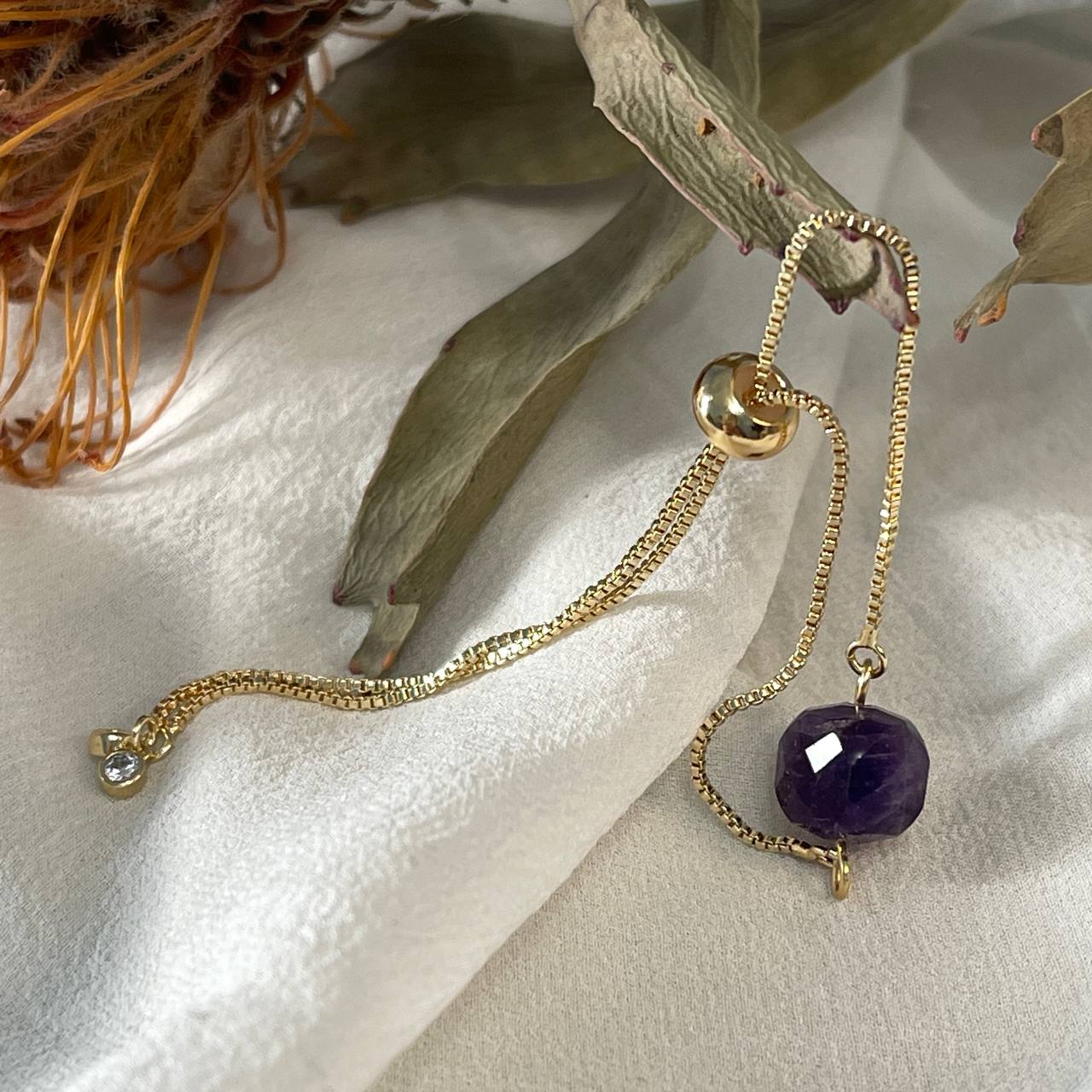 Радуга Самоцветов Браслет регулируемый с Аметистом