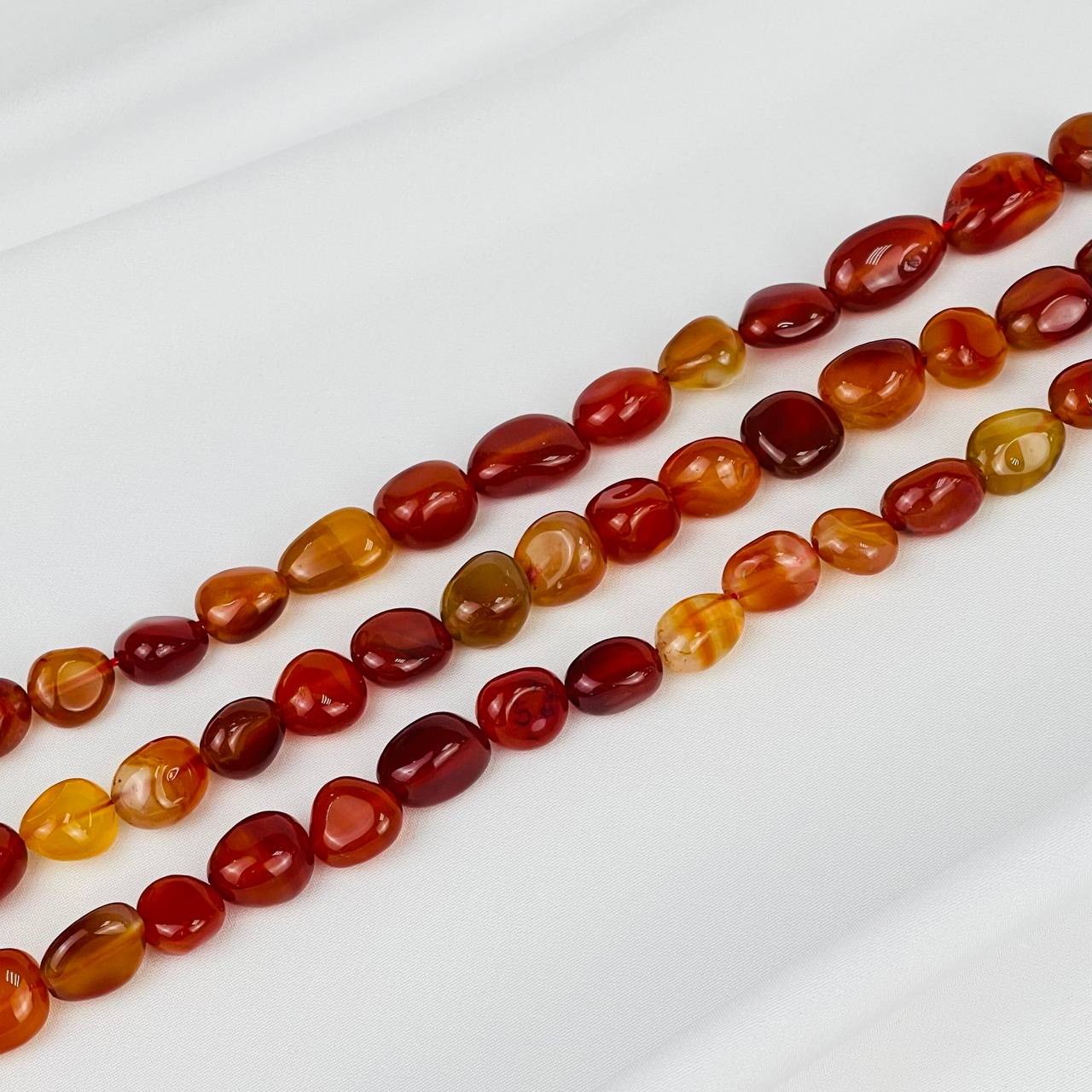 Радуга Самоцветов Бусины для украшений из Сердолика (галтовка)