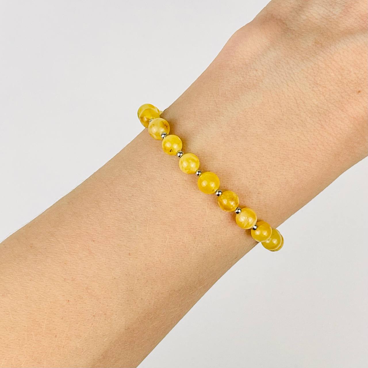 Радуга Самоцветов Браслет регулируемый из Янтаря и Горного Хрусталя