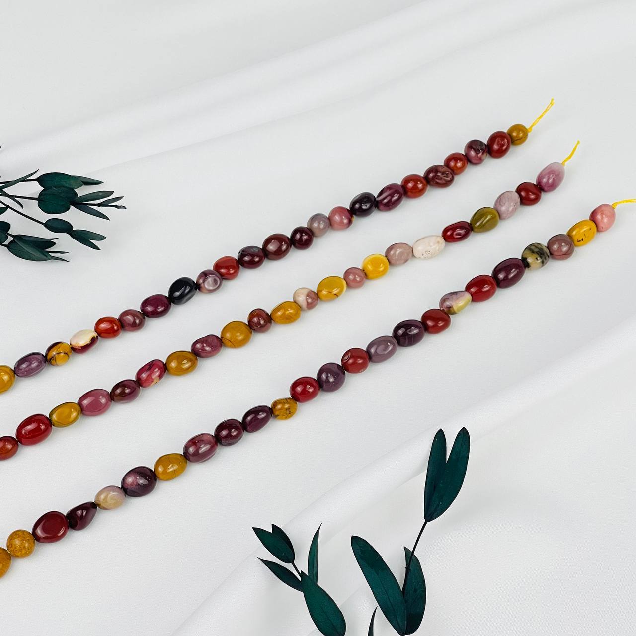 Радуга Самоцветов Бусины для украшений из Яшмы (Мукаит) (галтовка)