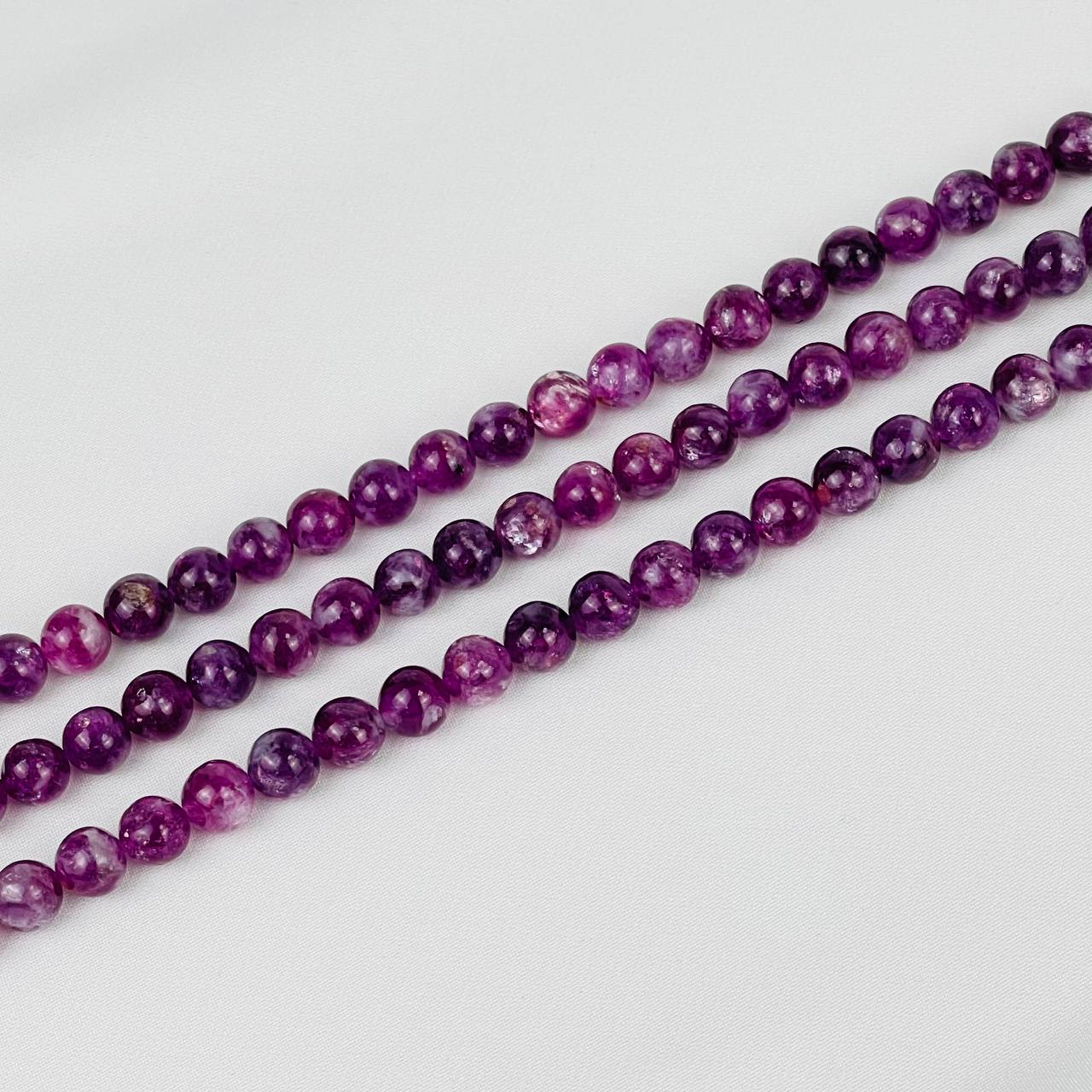 Радуга Самоцветов Бусины для украшений из Лепидолита (54 бусины)