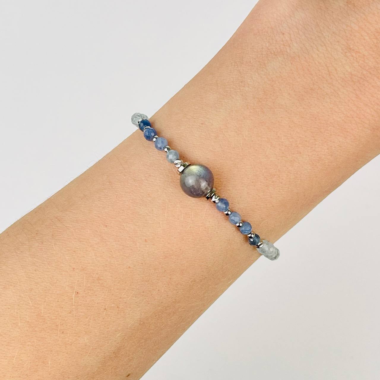 Радуга Самоцветов Браслет из Аквамарина, Кианита и Лабрадора