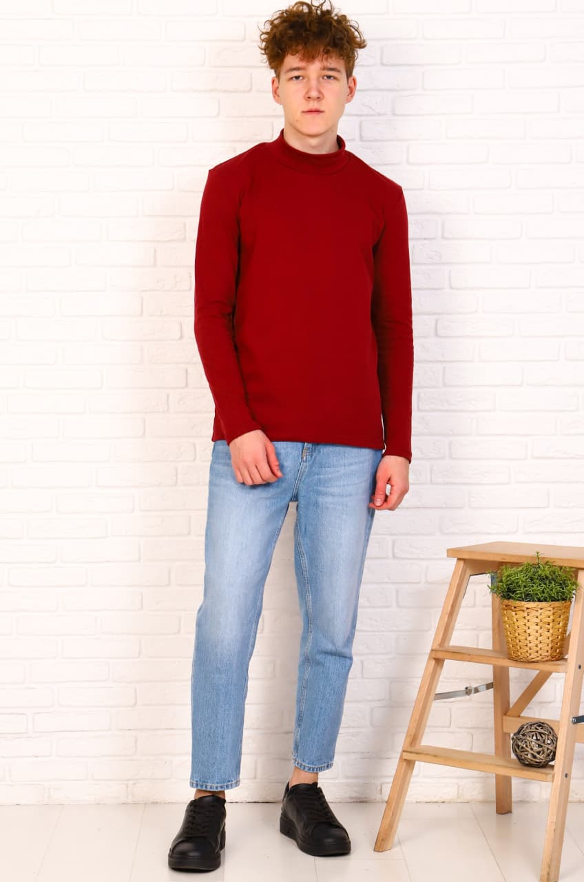 Водолазка, рибана (бордовый) РАСПРОДАЖА!!