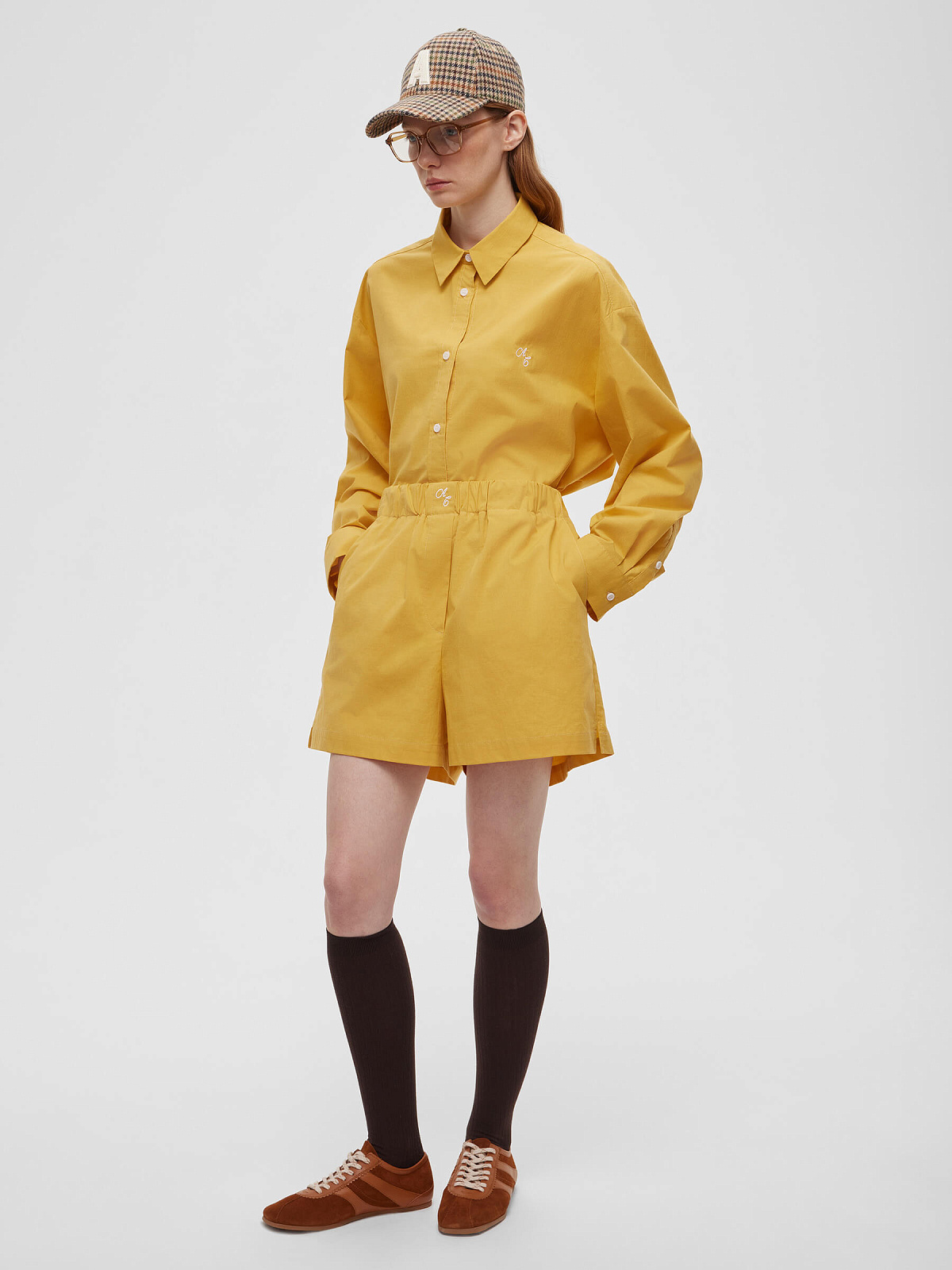 Рубашка свободного кроя из хлопка 0128, оранжевый