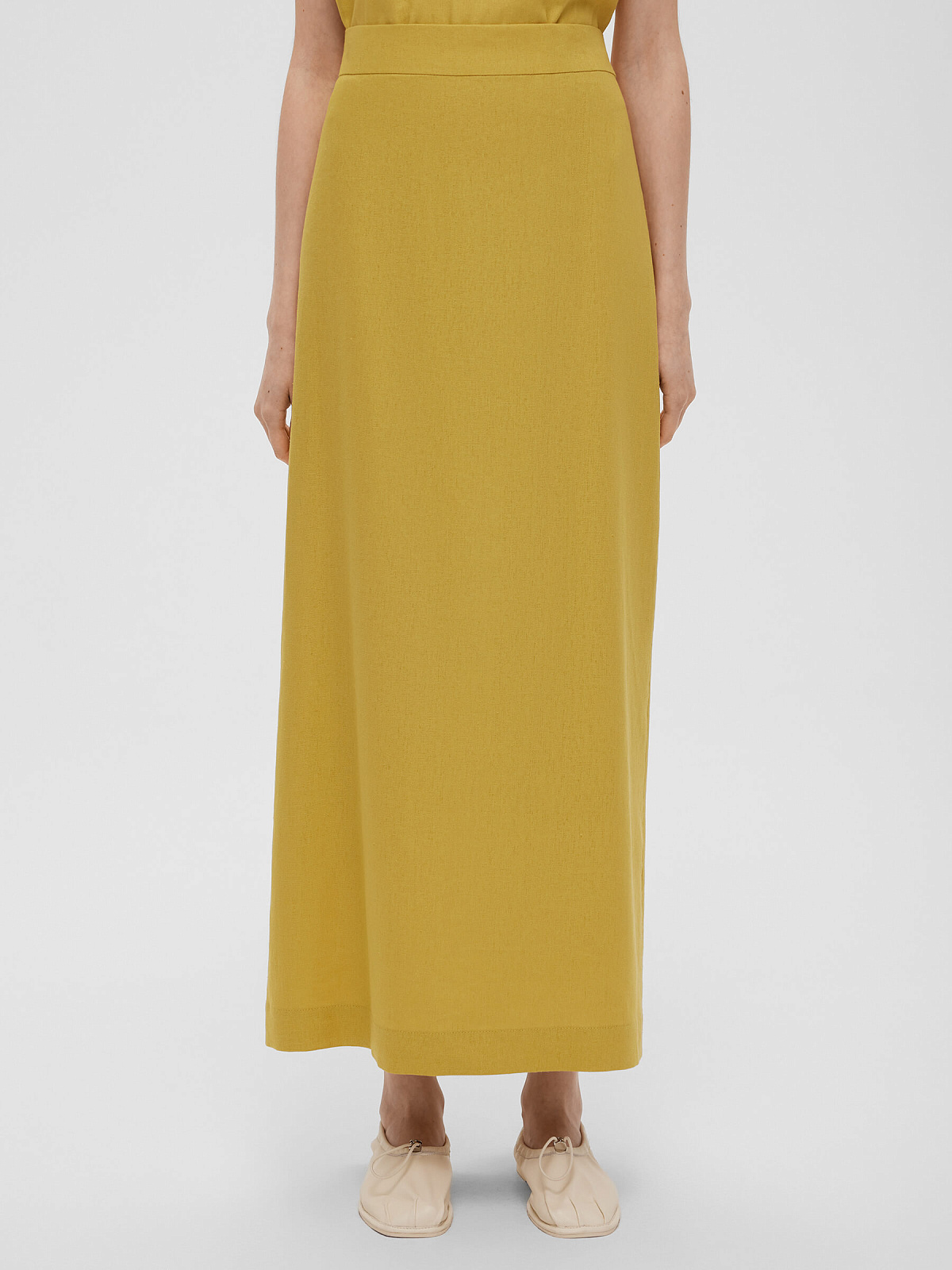 Юбка макси из льна 0189, желтый