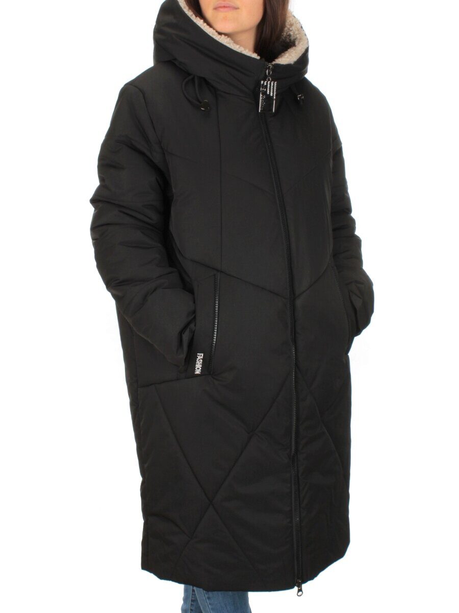 M-9086 BLACK Пальто зимнее женское CORUSKY (верблюжья шерсть)